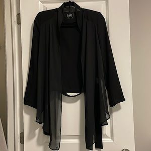 Chiffon Black Blazer